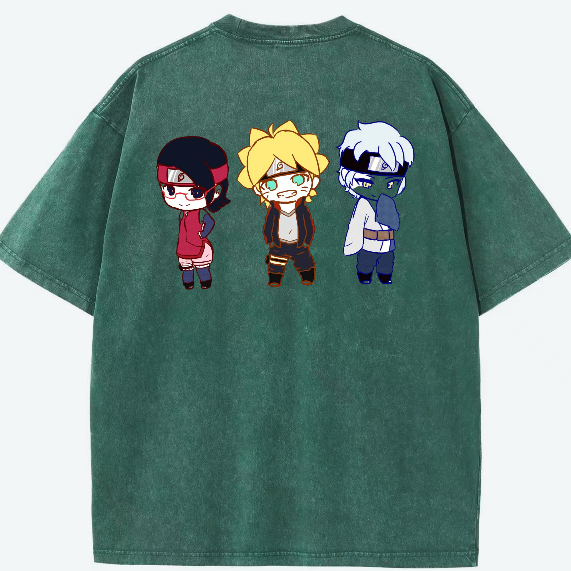 （画像用） NARUTO -ナルト- うずまき ボルト Uzumaki Boruto 綿100% ヴィンテージ風 半袖Tシャツ（背面プリント）